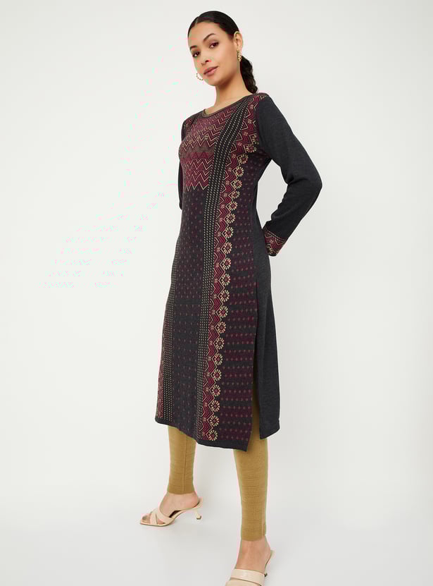 Women Jacquard Winter Kurta