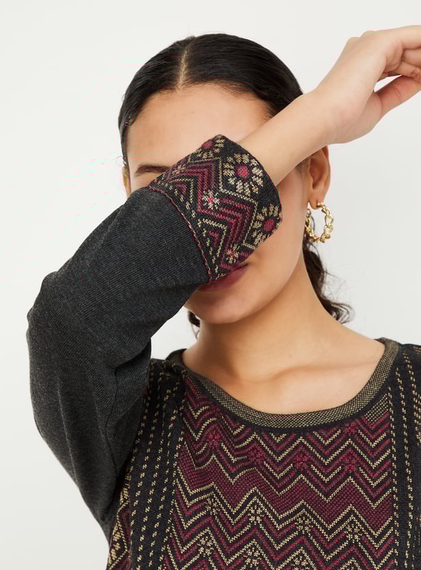 Women Jacquard Winter Kurta