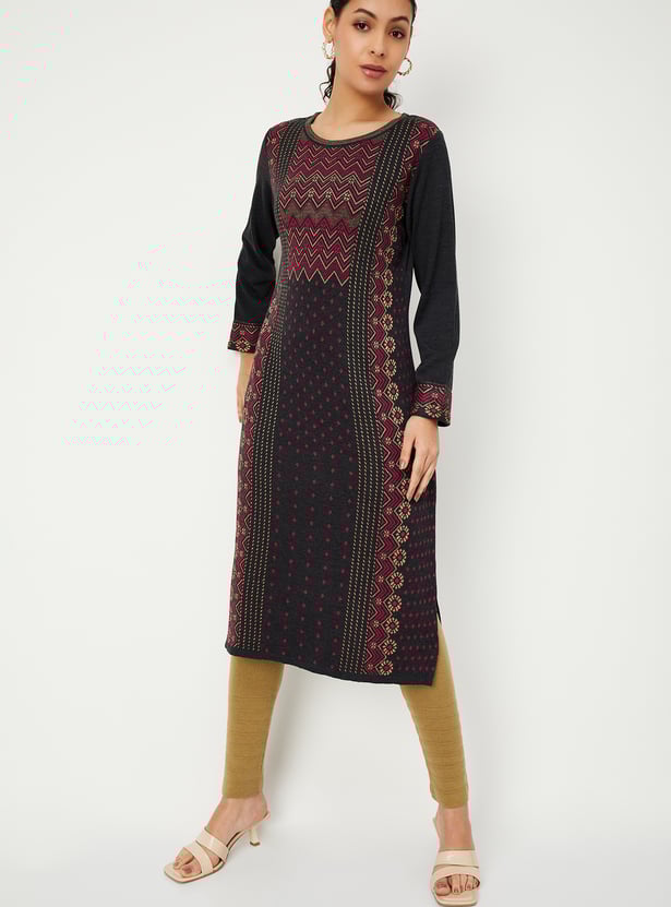 Women Jacquard Winter Kurta