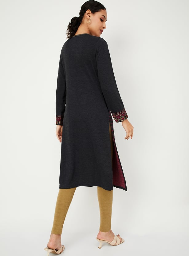 Women Jacquard Winter Kurta