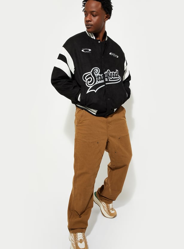 URB_N Men Printed Varsity Jacket