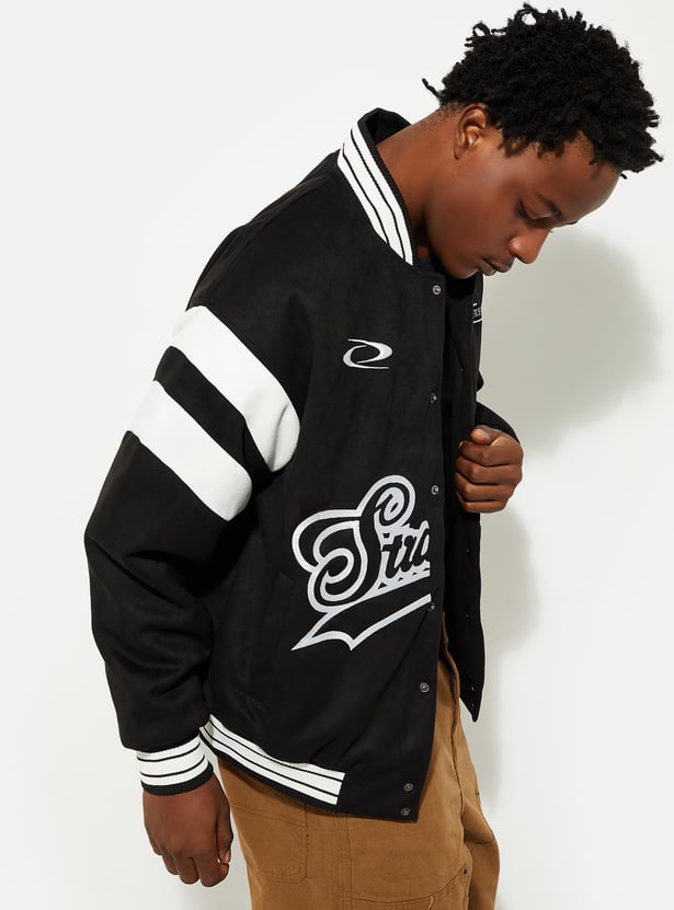 URB_N Men Printed Varsity Jacket