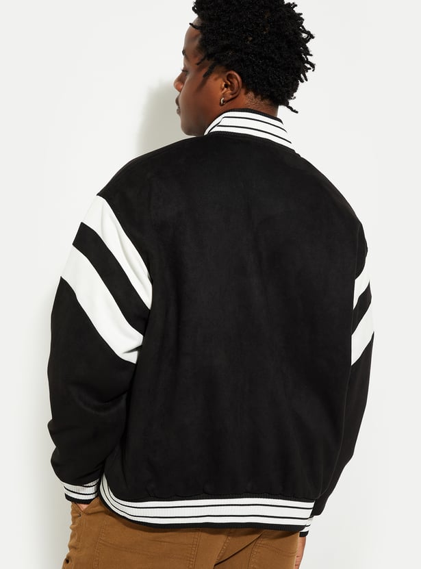 URB_N Men Printed Varsity Jacket