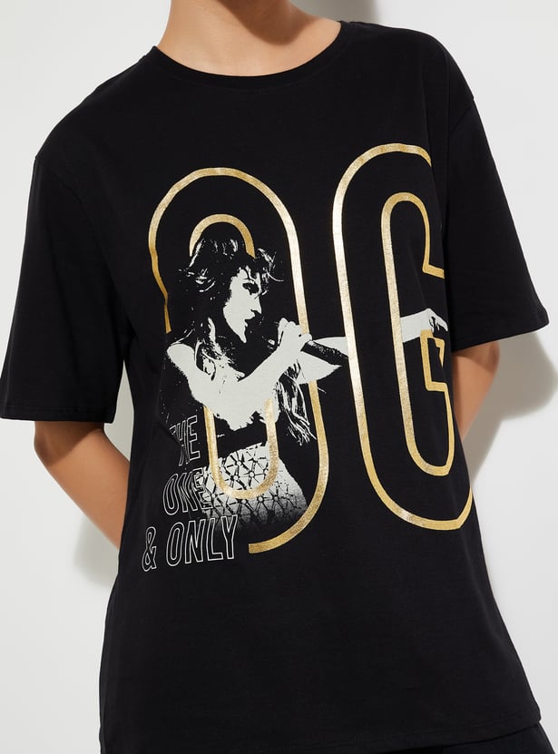 URB_N Women Oversized Graphic Printed T-shirt