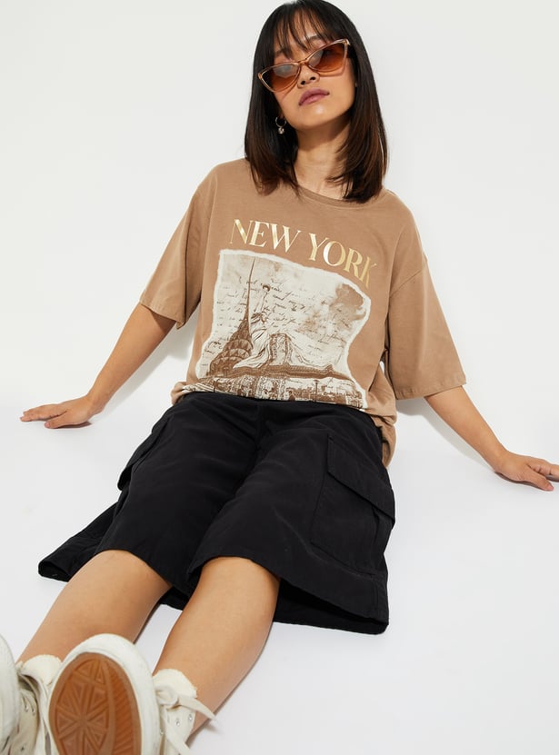 URB_N Women Oversized Graphic Printed T-shirt