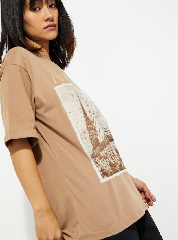 URB_N Women Oversized Graphic Printed T-shirt