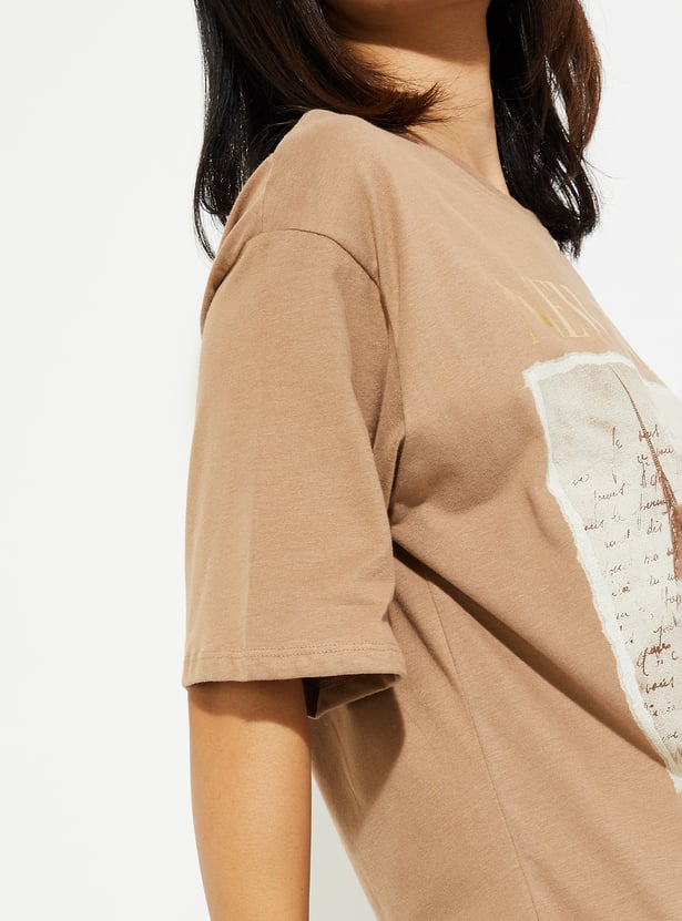 URB_N Women Oversized Graphic Printed T-shirt