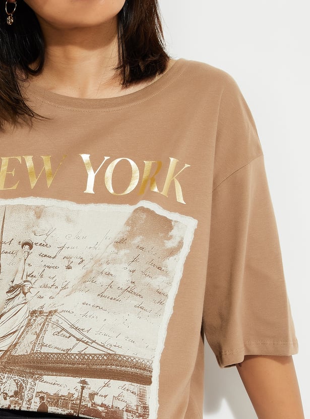 URB_N Women Oversized Graphic Printed T-shirt