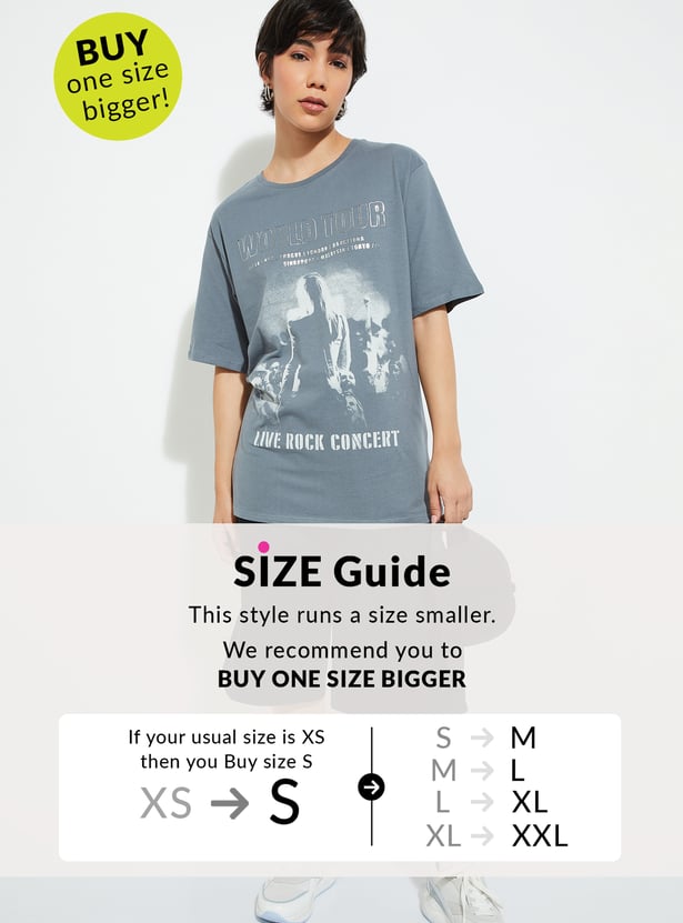 URB_N Women Graphic Print Oversized T-shirt