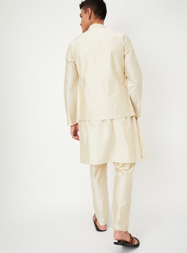 Men Solid Kurta Set with Nehru Jacket