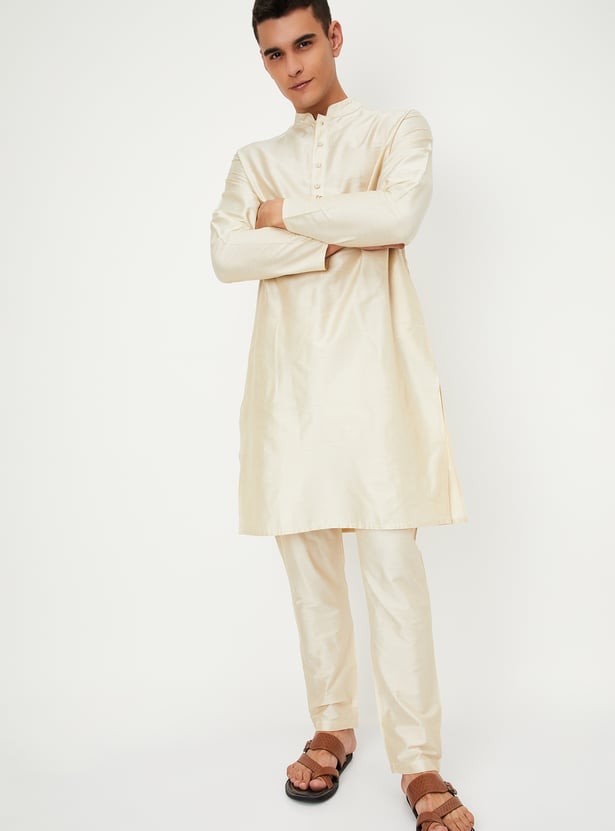 Men Solid Kurta Set with Nehru Jacket