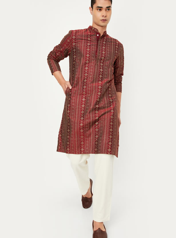 Men Embroidered Straight Kurta