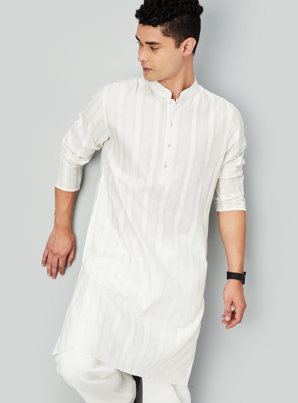 Men Striped Straight Kurta