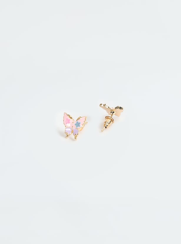 Girls Butterfly Necklace Set with Ring