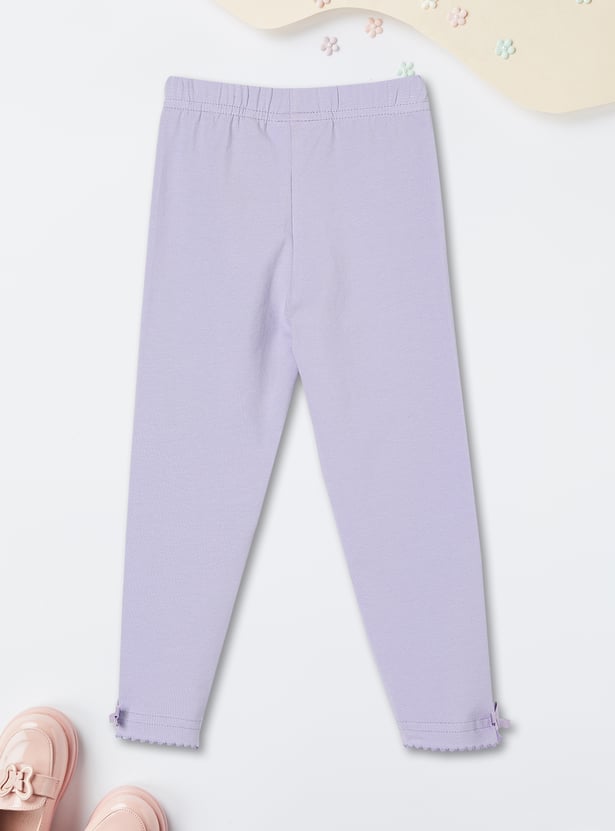 Girls Solid Full-Length Leggings