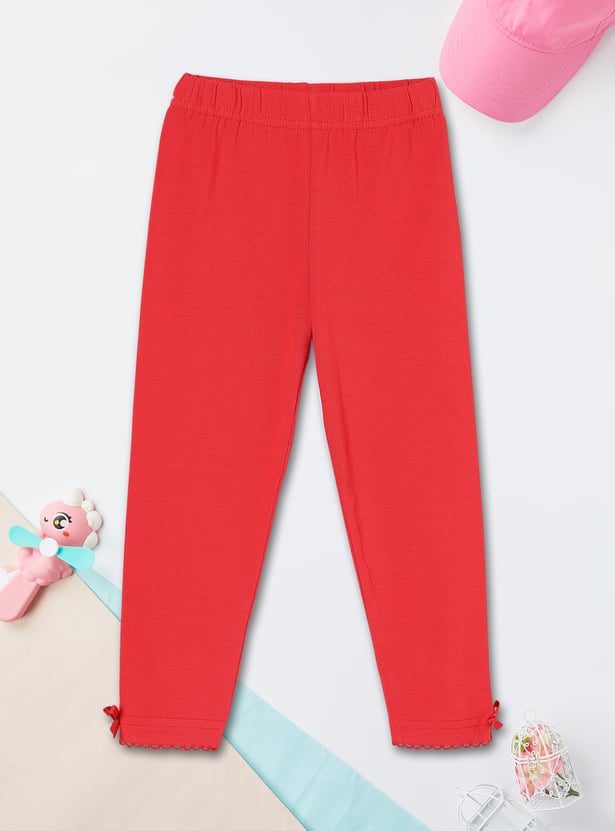 Girls Solid Full-Length Leggings