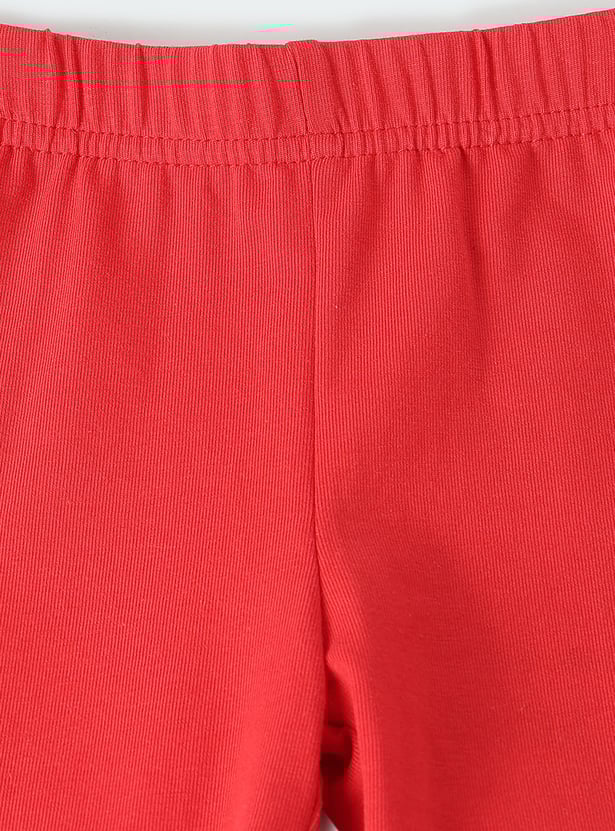 Girls Solid Full-Length Leggings