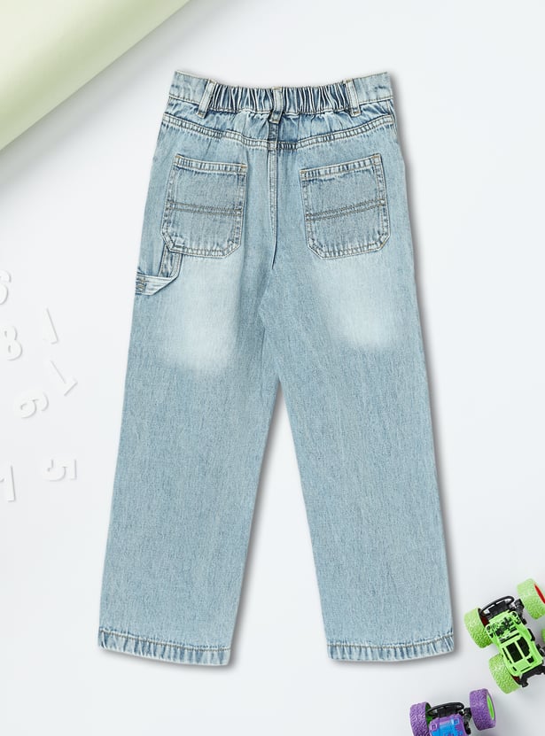 Boys Loose Fit Washed Jeans