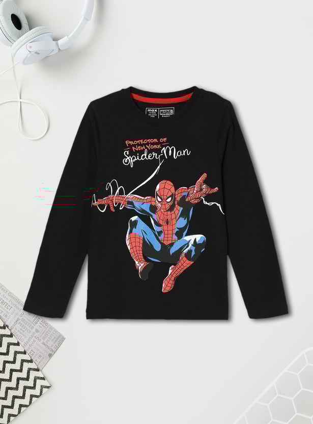 Boys Spiderman Printed T-shirt