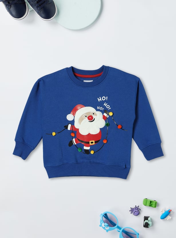 Boys Santa Claus Printed Sweatshirt