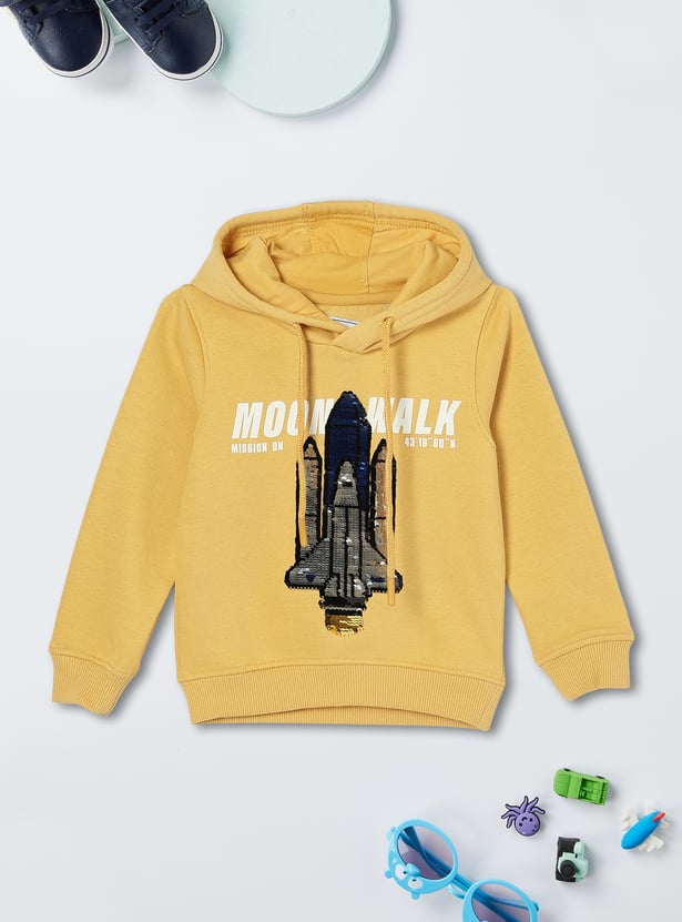 Boys Sequinned Hooded Sweatshirt