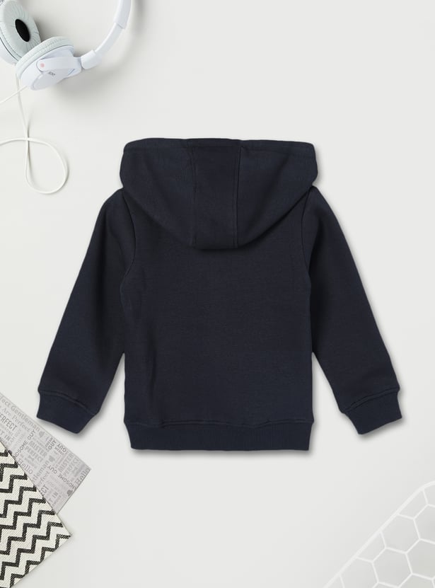 Boys Solid Hooded Sweatshirt