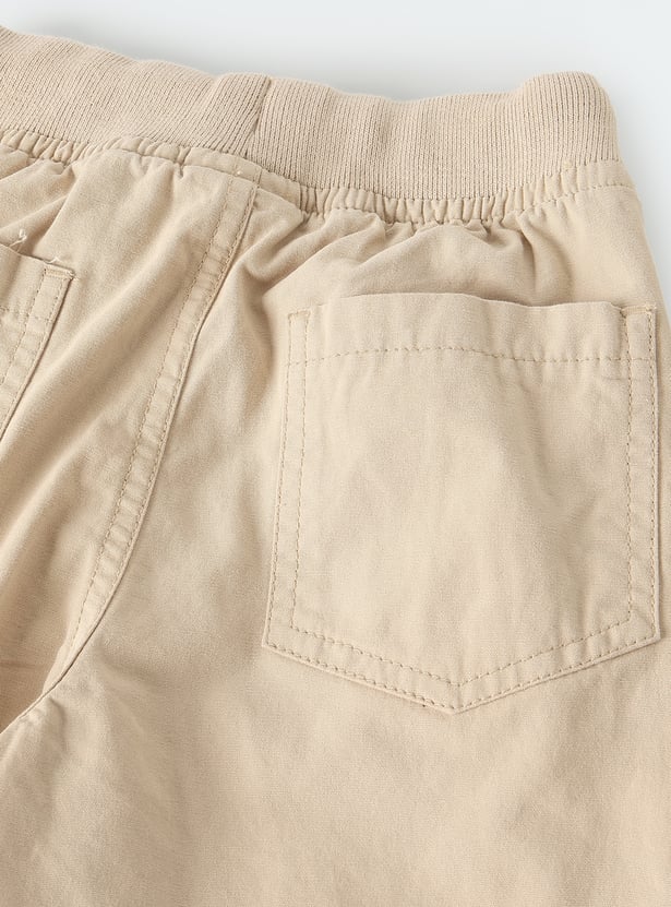 Boys Solid Trousers with Zip Pockets