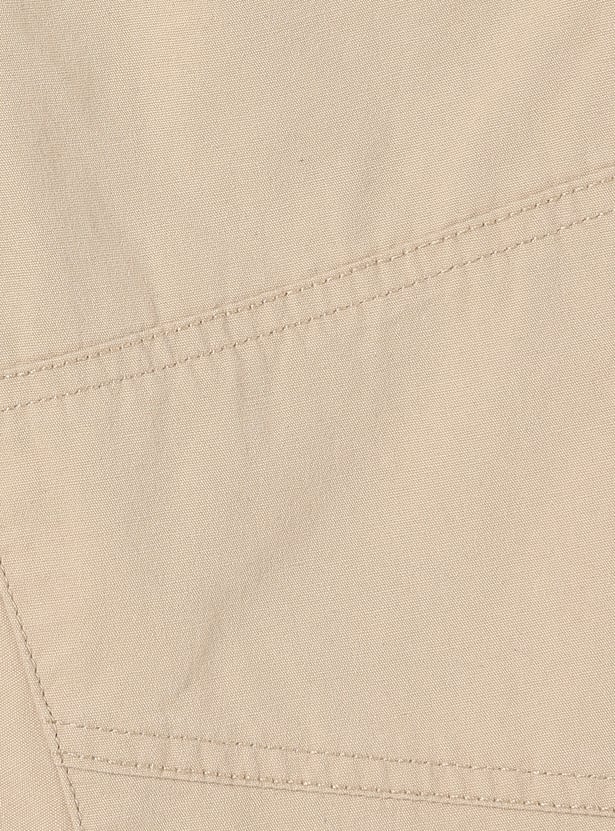 Boys Solid Trousers with Zip Pockets