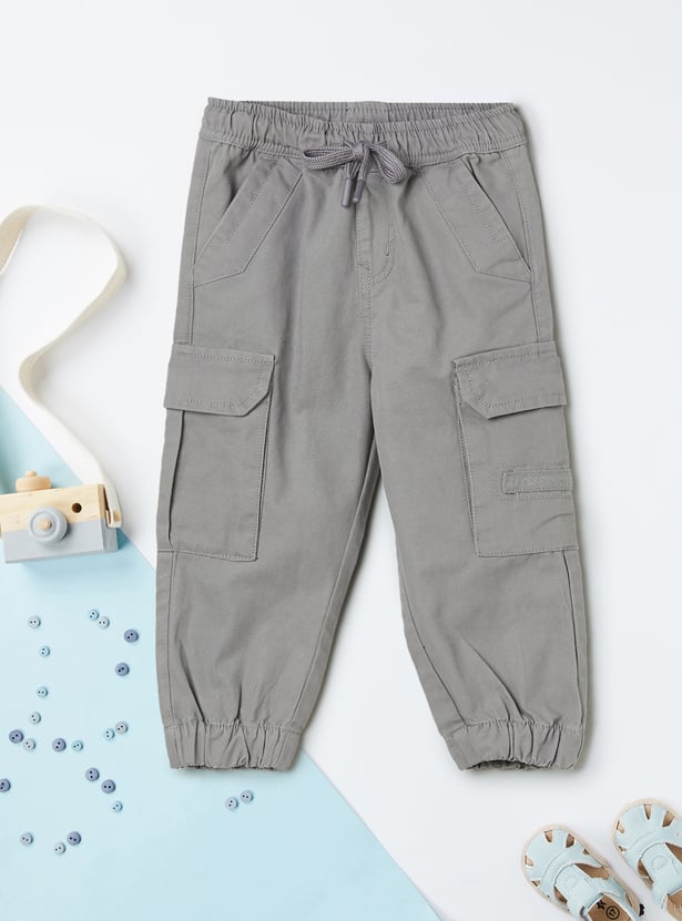 Boys Solid Cargo Joggers