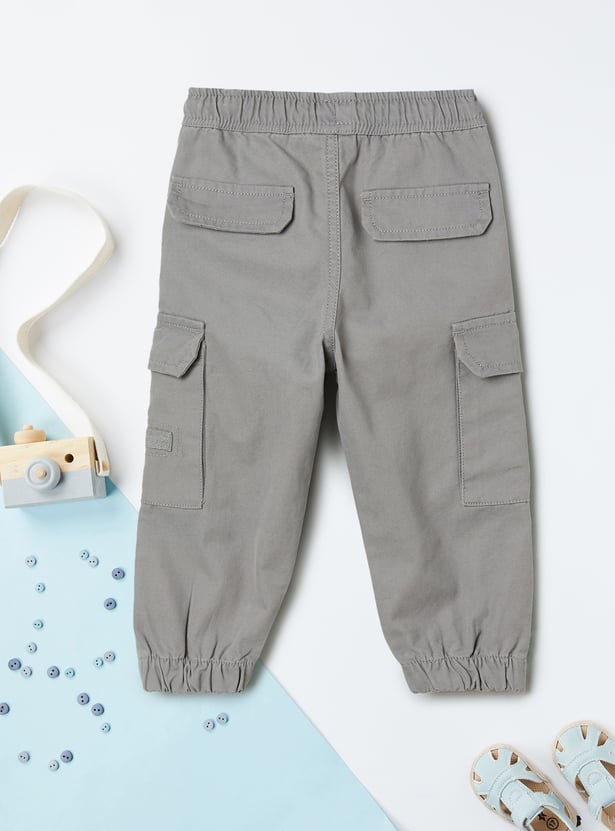 Boys Solid Cargo Joggers