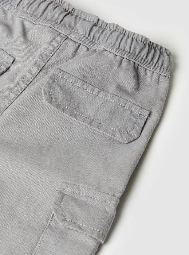 Boys Solid Cargo Joggers