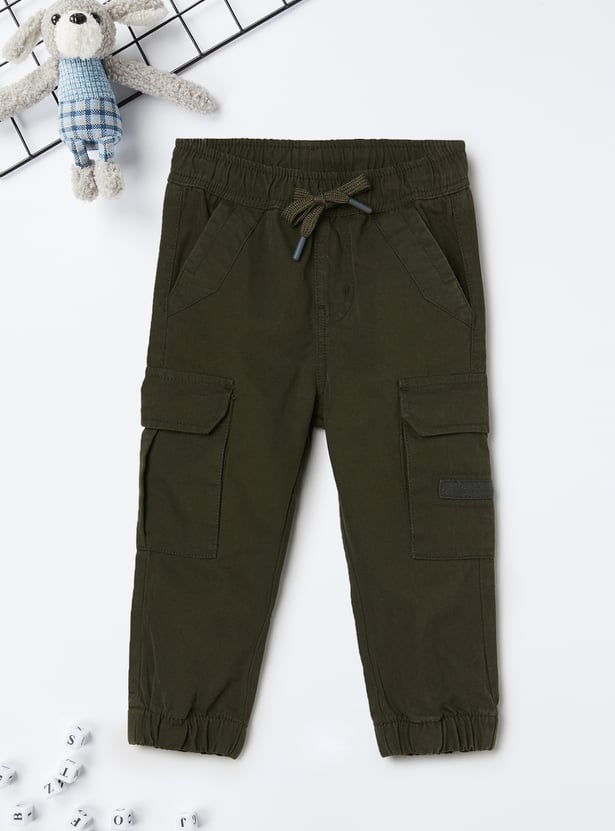 Boys Solid Cargo Joggers