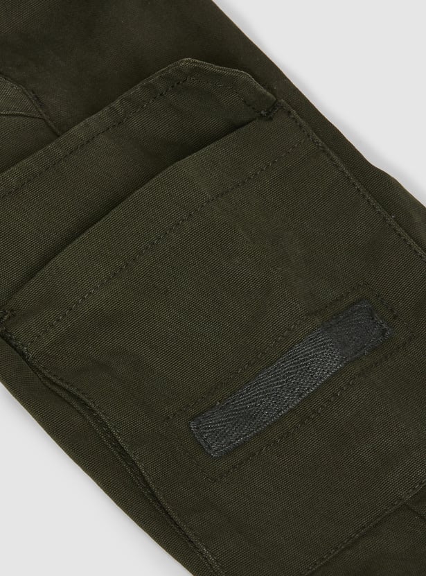 Boys Solid Cargo Joggers