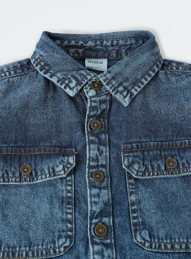 Boys Washed Denim Shirt