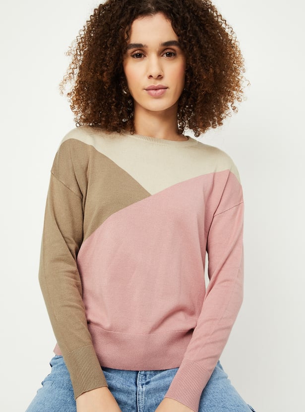 Women Colourblocked Sweater