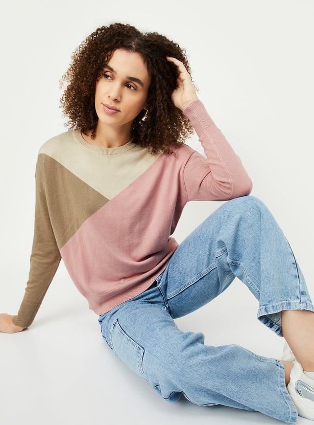 Women Colourblocked Sweater