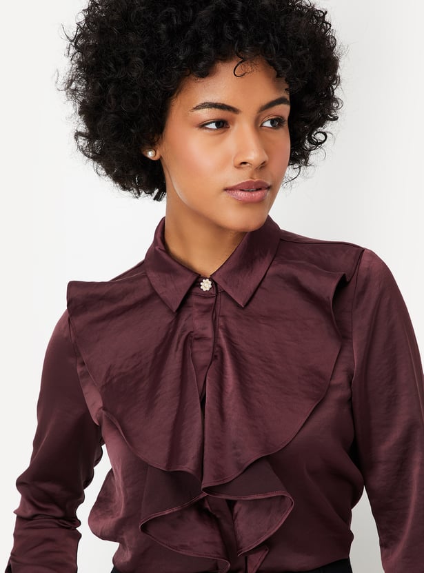Kalki x Max Women Solid Ruffle Blouse