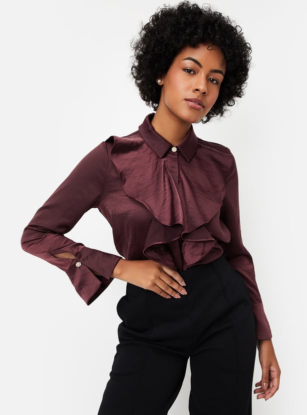 Kalki x Max Women Solid Ruffle Blouse
