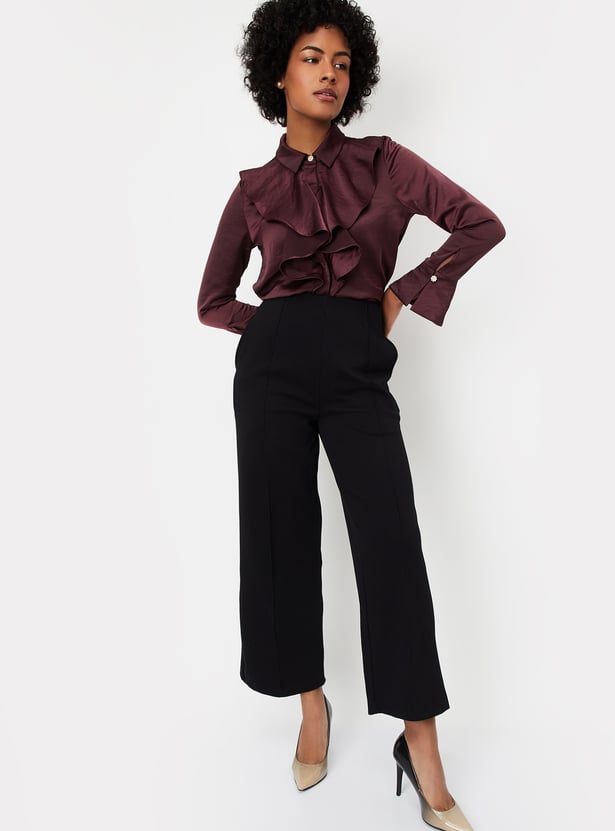 Kalki x Max Women Solid Ruffle Blouse