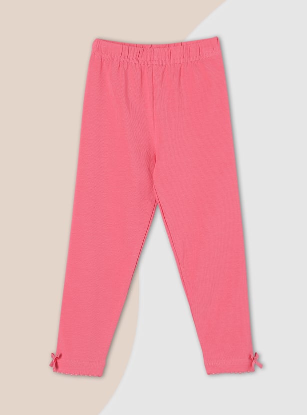 Girls Solid Full-Length Leggings - Pack of 3