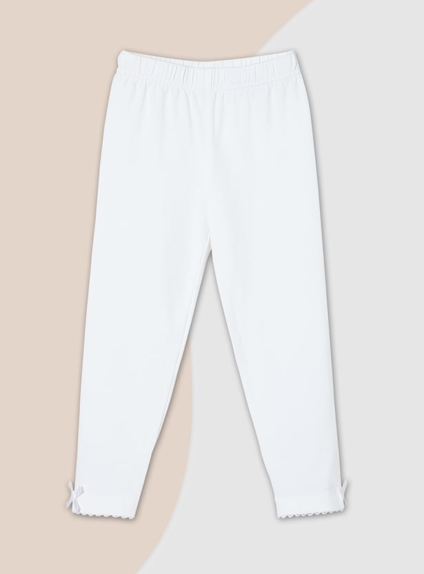 Girls Solid Full-Length Leggings - Pack of 3