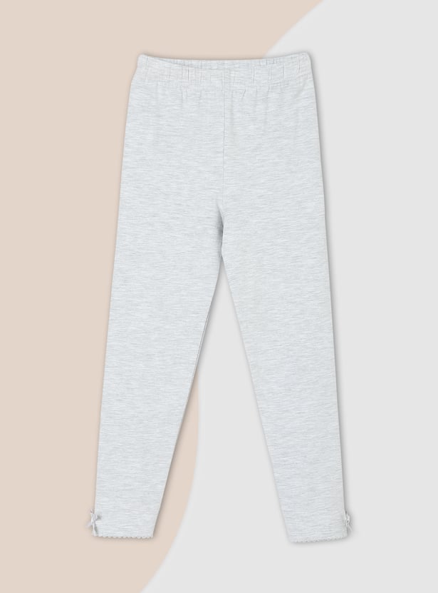 Girls Solid Full-Length Leggings - Pack of 3