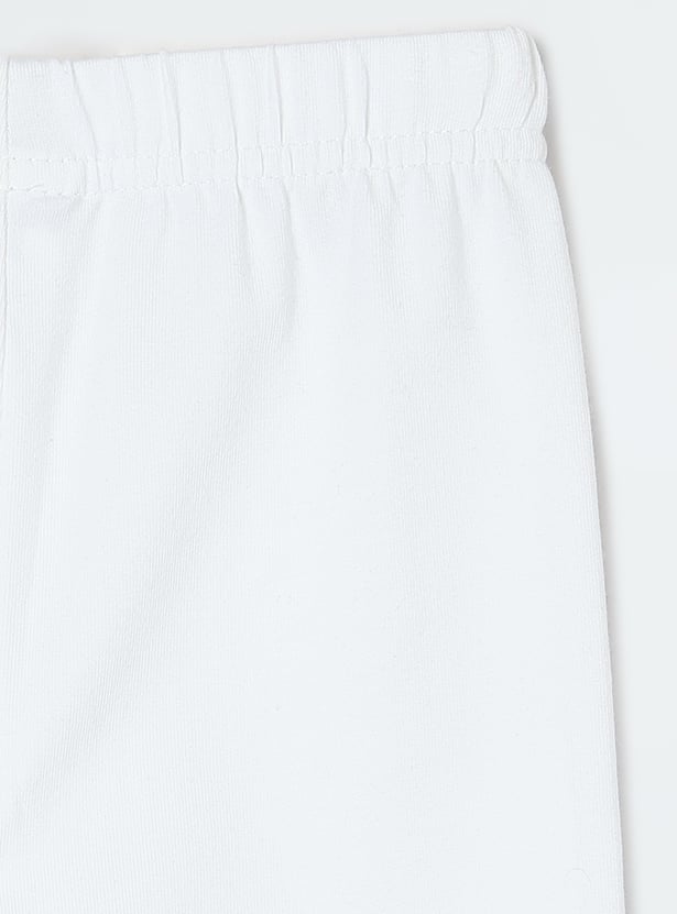 Girls Solid Full-Length Leggings - Pack of 3