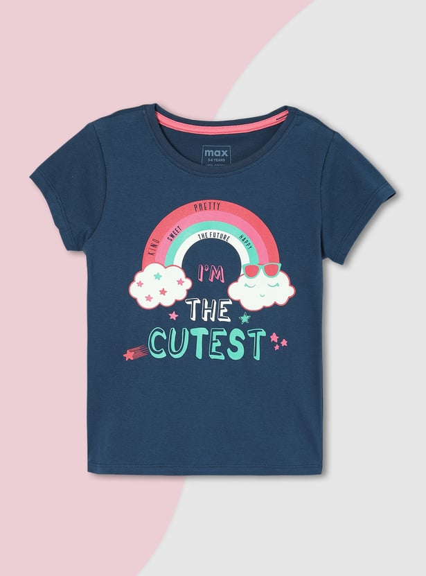 Girls Graphic Printed T-shirt - Pack of 5