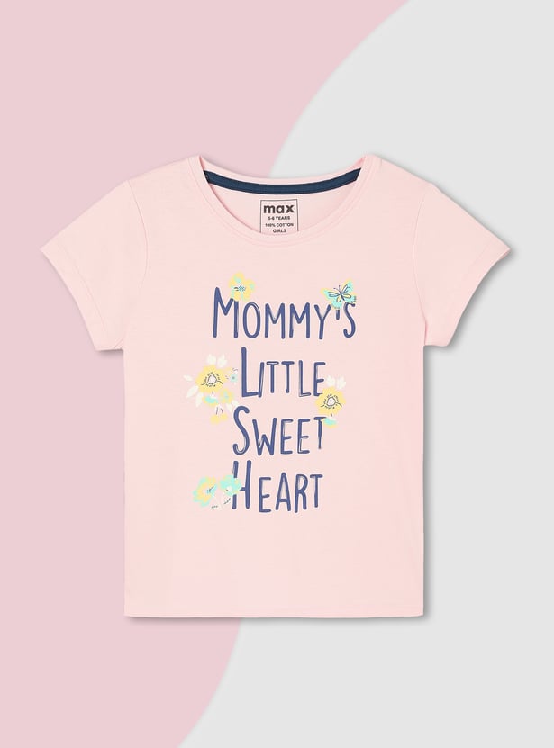Girls Graphic Printed T-shirt - Pack of 5