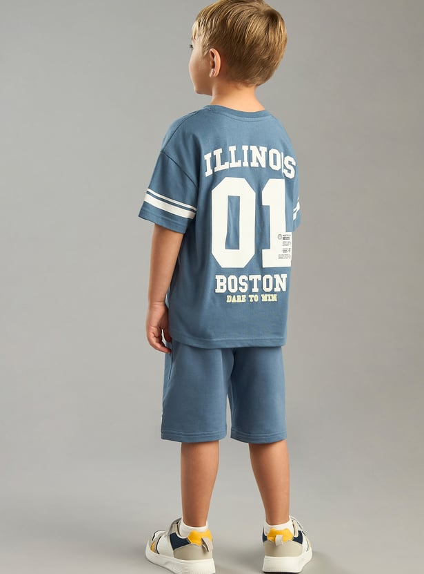 Boys Printed Shorts Set