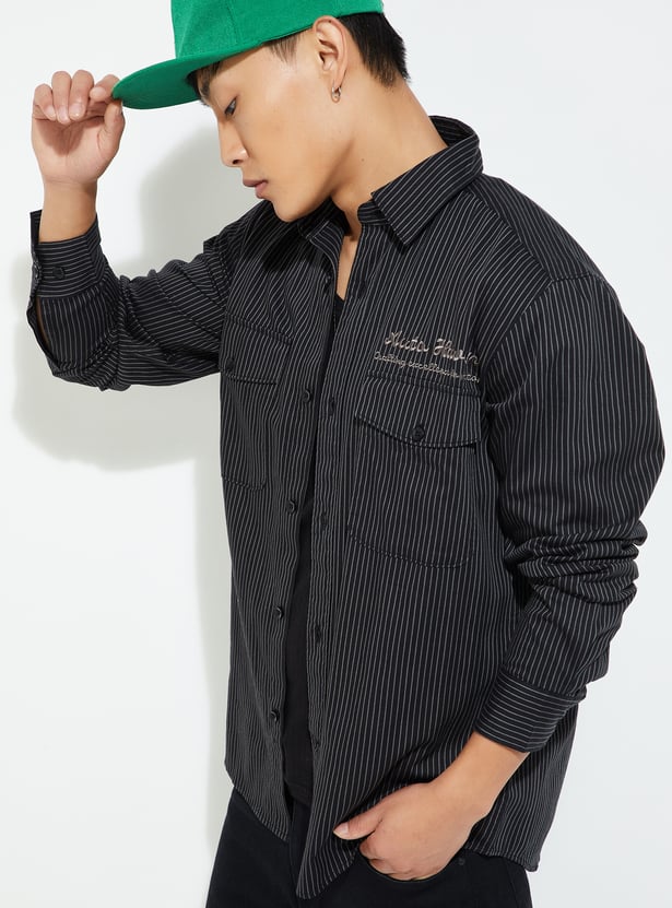 URB_N Men Relaxed Fit Striped Casual Shirt