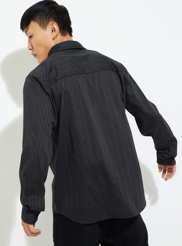 URB_N Men Relaxed Fit Striped Casual Shirt