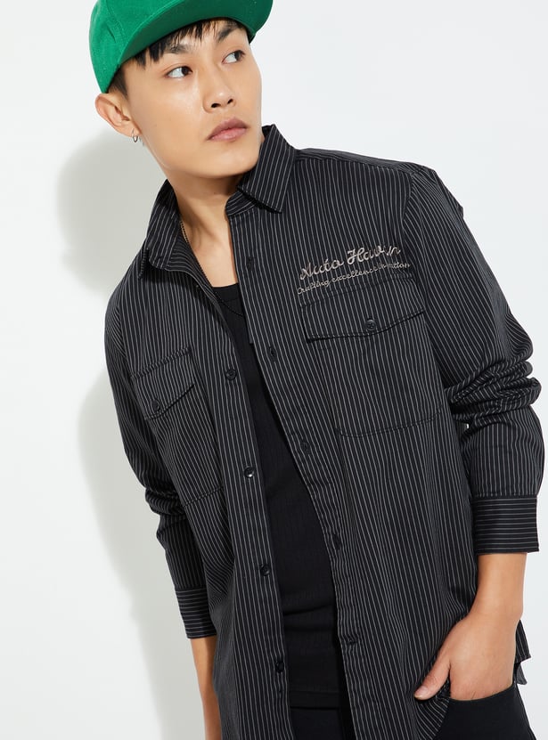 URB_N Men Relaxed Fit Striped Casual Shirt