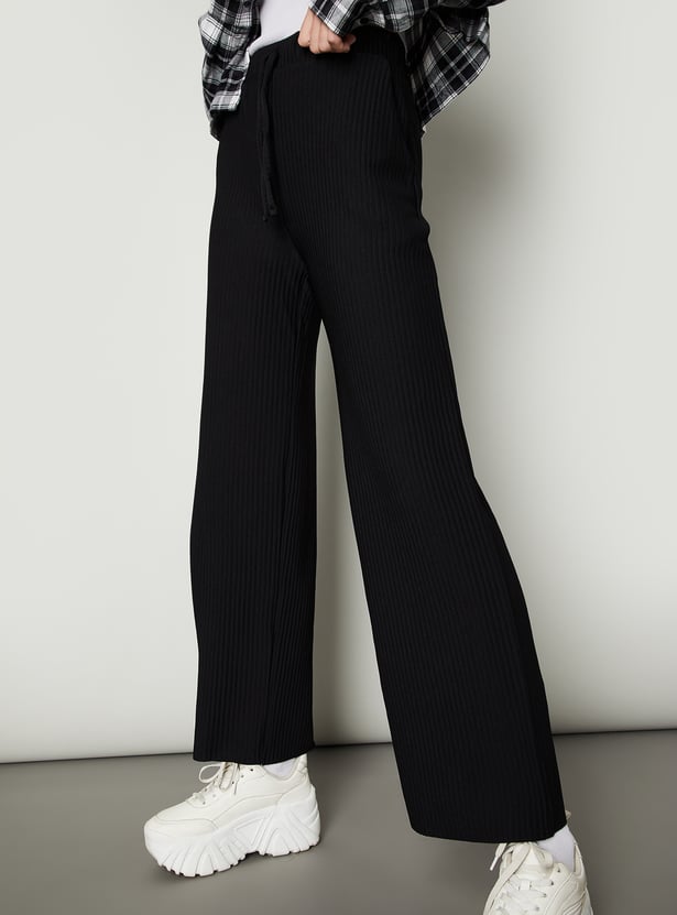 Women Ribbed Wide Leg Trousers